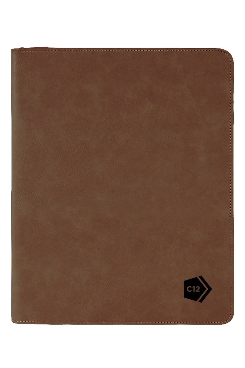 9 1/2" x 12" Laserable Leatherette Portfolio w/ Zipper and Notepad
