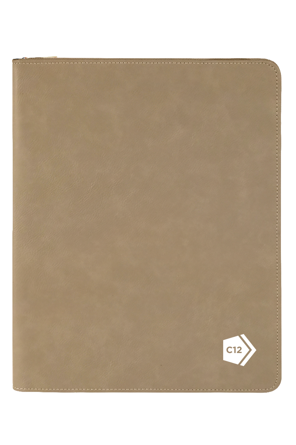 9 1/2" x 12" Laserable Leatherette Portfolio w/ Zipper and Notepad