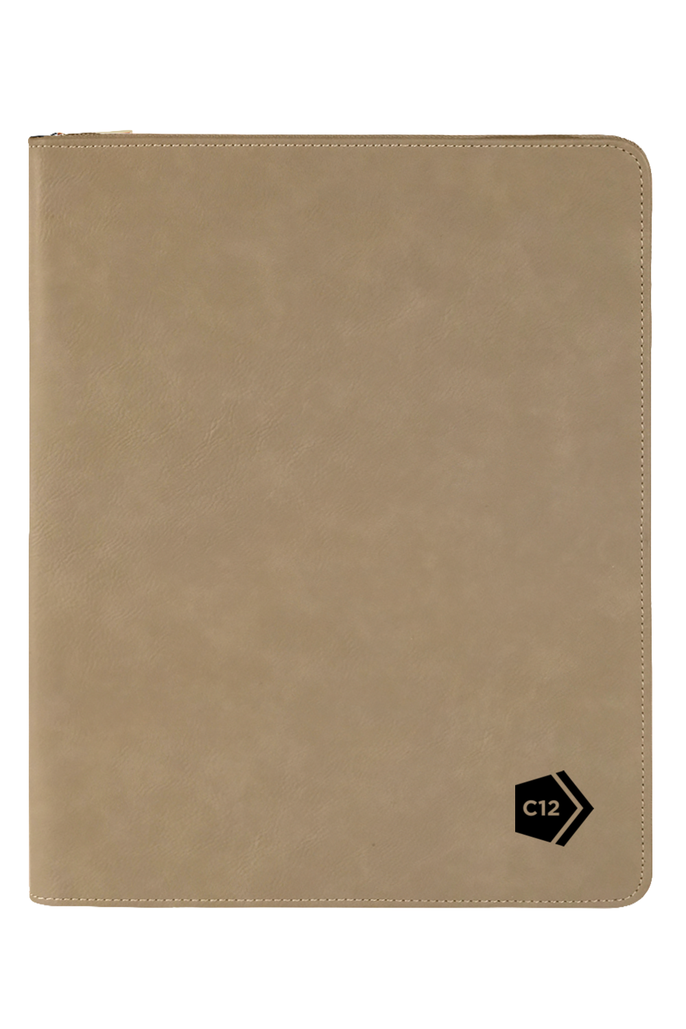 9 1/2" x 12" Laserable Leatherette Portfolio w/ Zipper and Notepad