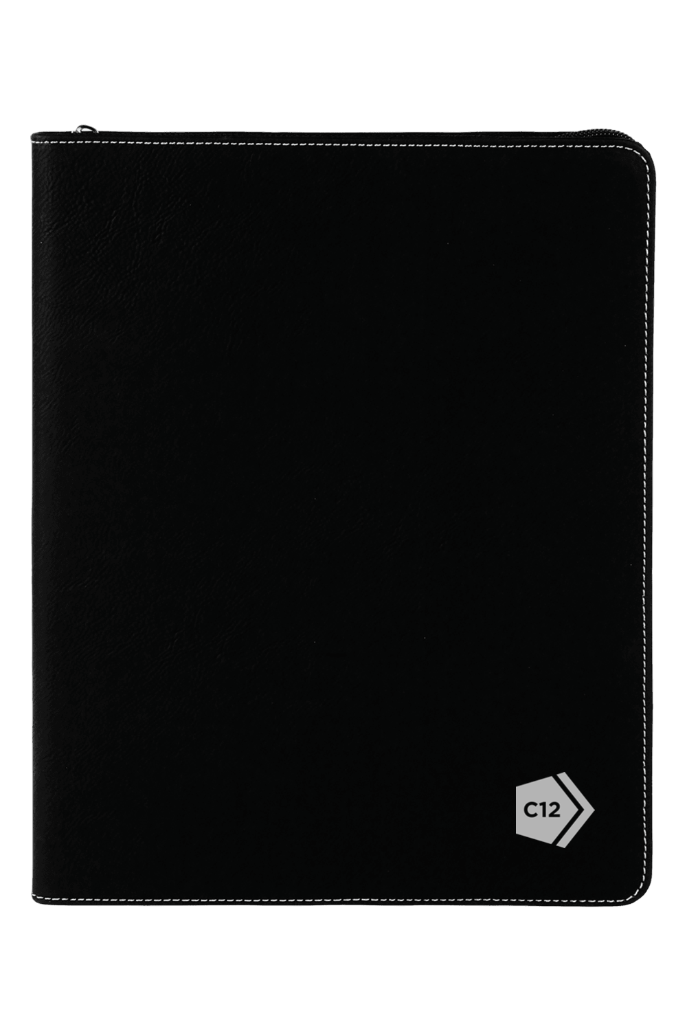 9 1/2" x 12" Laserable Leatherette Portfolio w/ Zipper and Notepad