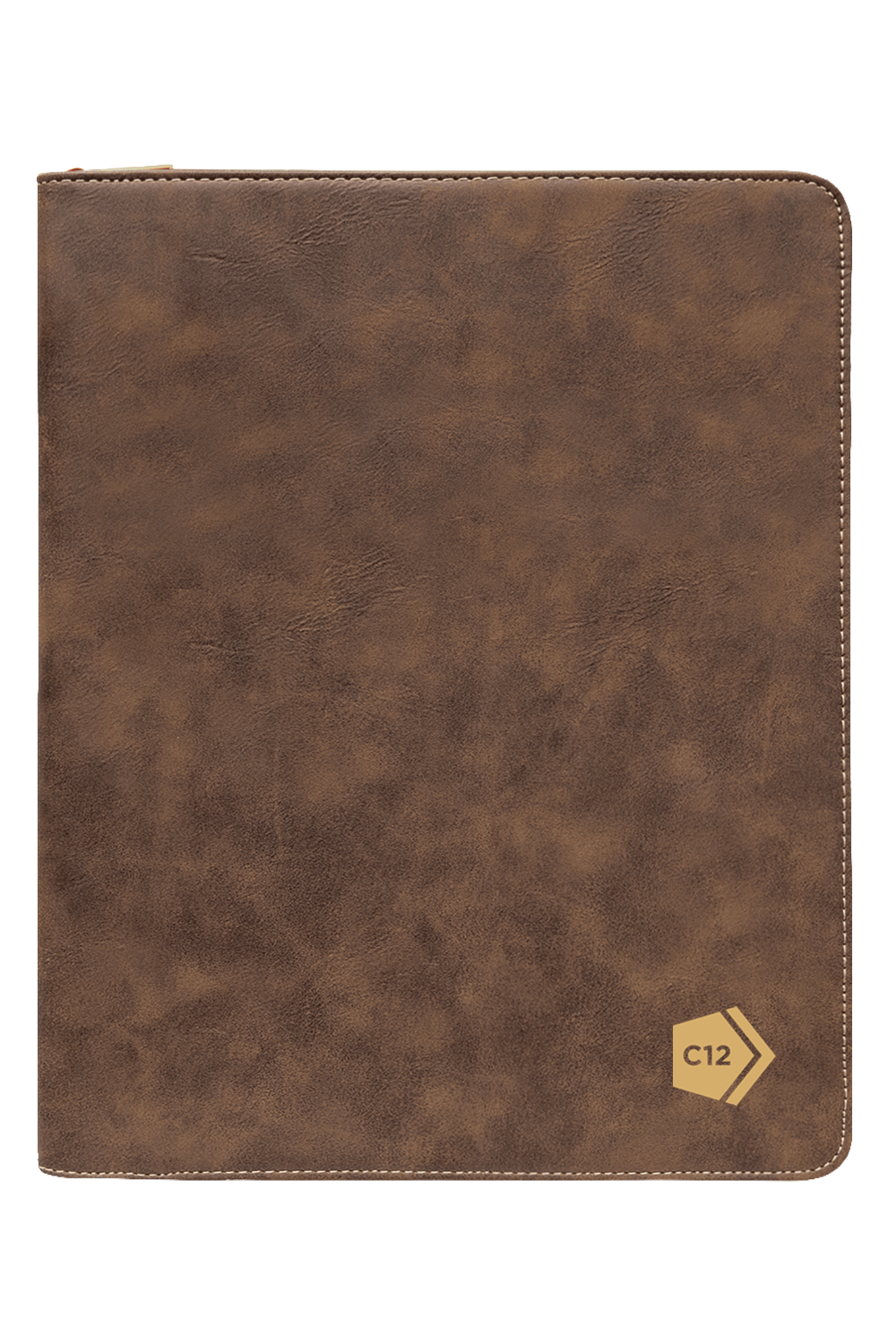 9 1/2" x 12" Laserable Leatherette Portfolio w/ Zipper and Notepad