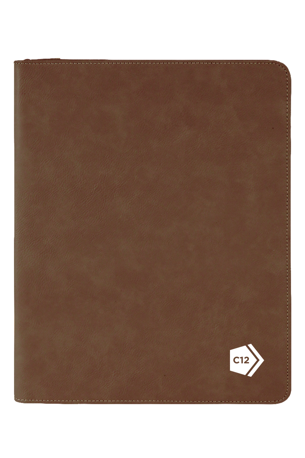 9 1/2" x 12" Laserable Leatherette Portfolio w/ Zipper and Notepad