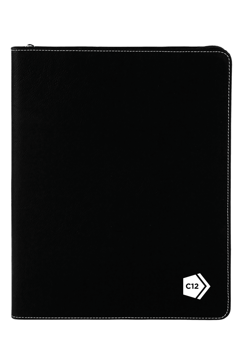 9 1/2" x 12" Laserable Leatherette Portfolio w/ Zipper and Notepad